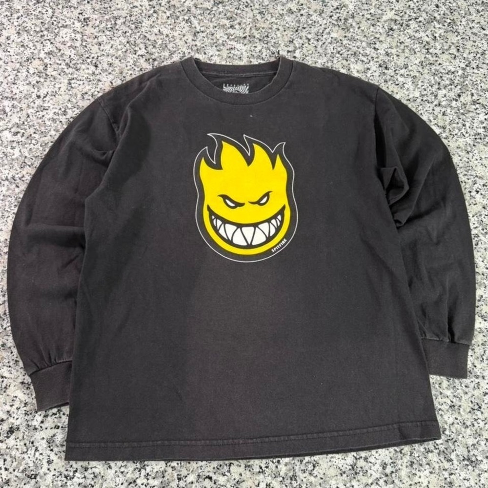Spitfire Wheels Black Y2k Graphic Sleeve Shirt Fits XS